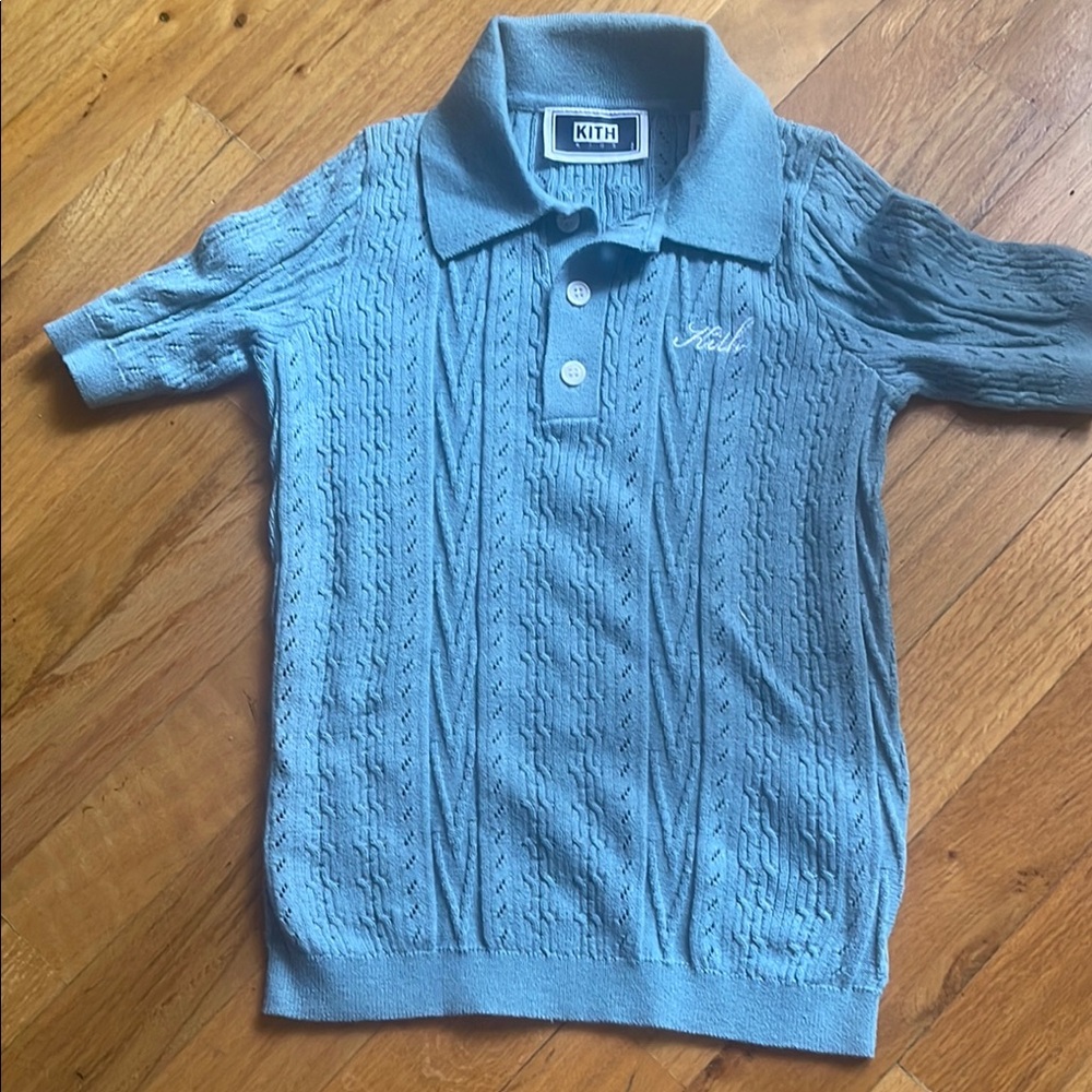 Kith Blue Cable Knit Polo Shirt